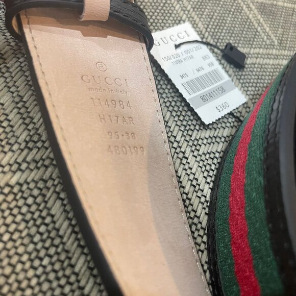 Gucci classic web strap belt Sz 95 - Picture 3 of 4